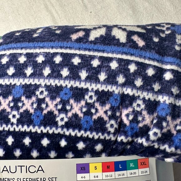 Nautica Women's 2-piece Pajama Lounger Set Size XL Blue Cozy Soft Fleece (NEW) - Picture 9 of 12
